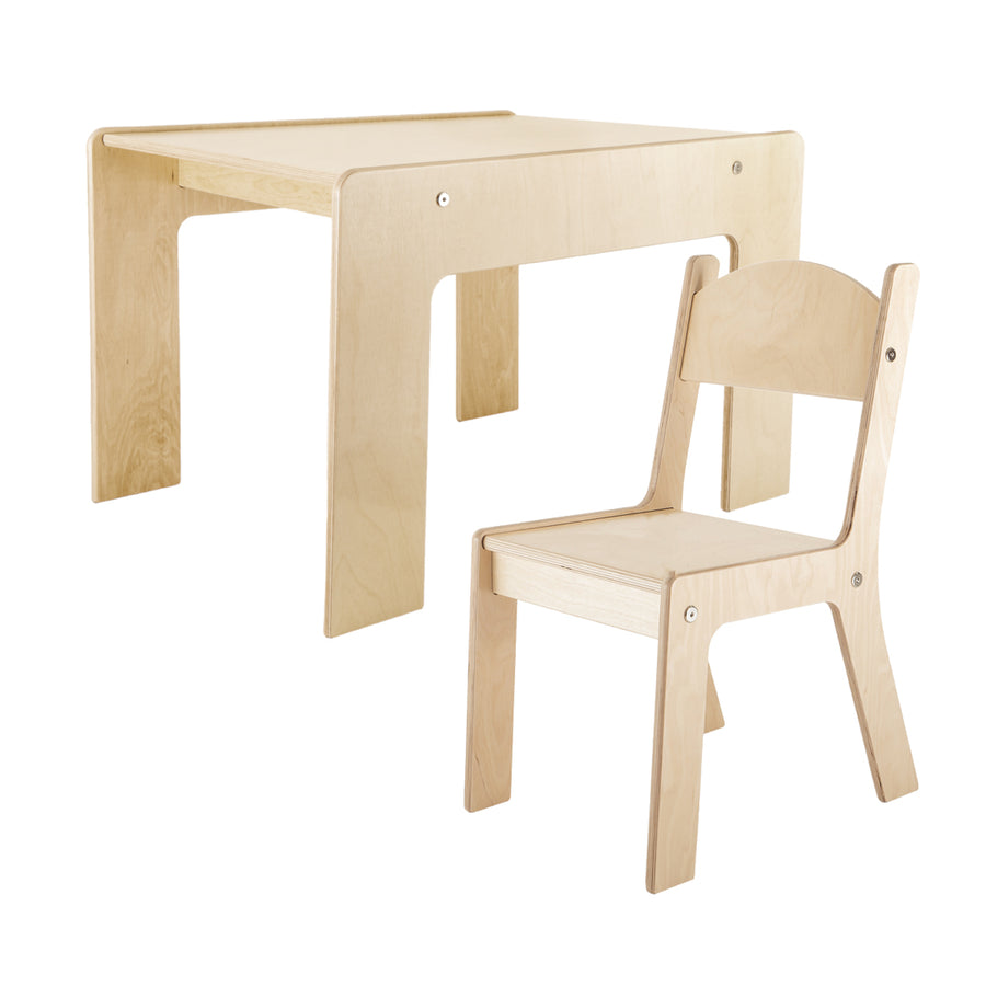 Modern Birch Arts & Crafts Table with Chairs (2) Set